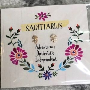 Natural Life gold plated Sagittarius earrings